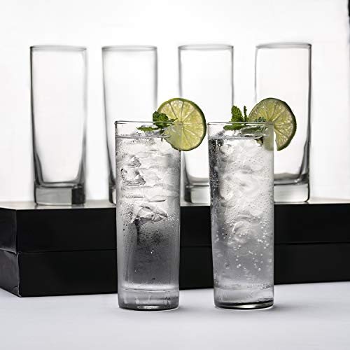 LEMONSODA Premium Highball Glass Set - Elegant Tom Collins Glasses Set of 6-12oz Tall Drinking Water Glasses - Bar Glasswa...