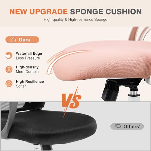 Office Computer Desk Chair, Ergonomic High-Back Mesh Rolling Work Chairs with Wheels and Adjustable Headrests