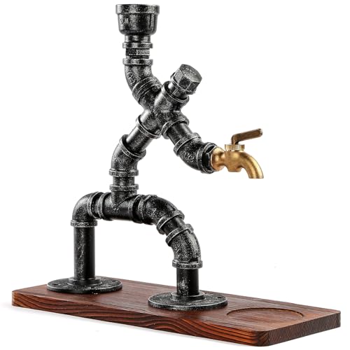 Vida Brillante Whiskey Alcohol Gifts Drink Dispenser of Man Cave Decor, Steampunk Liquor Dispenser Bar Accessories for Hom...