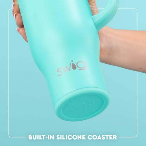 Swig Life 30oz Mega Mug, 30 oz Tumbler with Handle and Straw, Cup Holder Friendly, Dishwasher Safe, Extra Large Insulated ...
