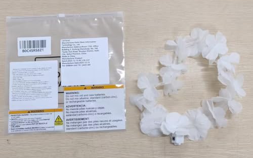 Retrowavy 24 Pcs LED Flower Crown Wreath Headband Fairy Flower Girl Headpiece Light up Hair Accessories for Wedding(White)
