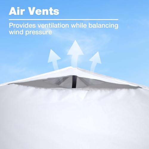 10x20 Canopy Replacement Top Cover with Air Vents for ez up Pop up Canopy Gazebo Tent, with Adjustable Strap, Waterproof &...