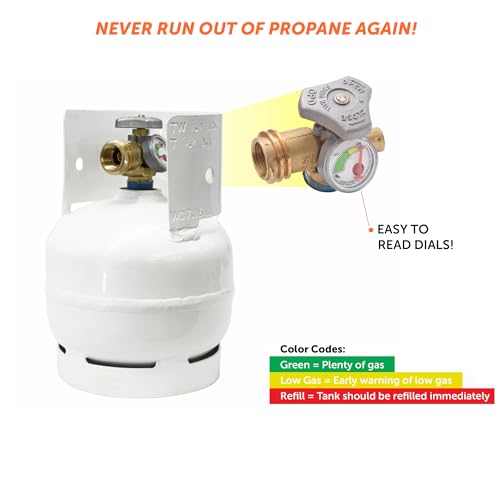 Flame King 3LB Empty Steel Propane Tank Cylinder with Gauge and OPD Valves for Grills and BBQs, Camping, Fishing, & Outdoo...