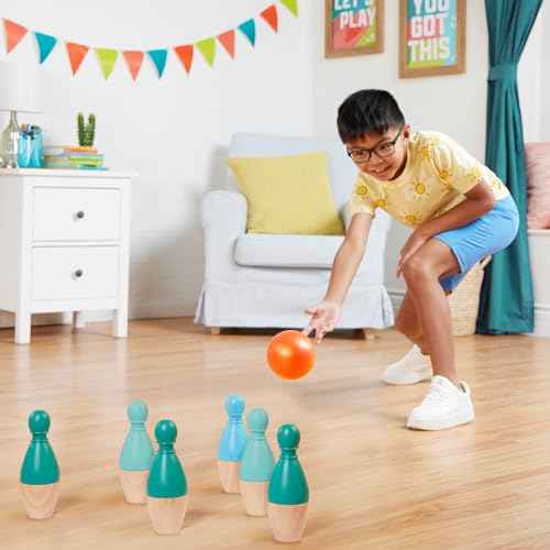 B. toys ? Kids Bowling Set ? 6 Pin & Ball ? Wooden Pins & Carry Caddy ? Family Activities & Games ? 2 Years ?
