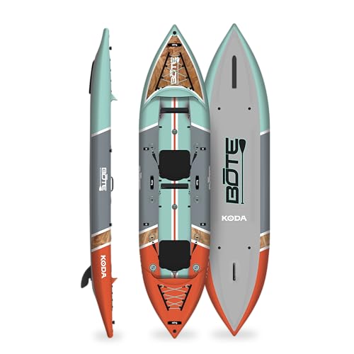 BOTE Koda Aero Inflatable 14' Foot Kayak Packable for Tandem Riders Adults Kids Family Friendly Blow Up Fishing MAGNEPod C...