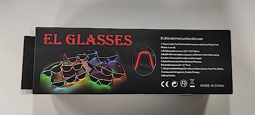 Ainiv Light Up Glasses 3 Flash Modes LED Luminous Glasses Neon Party Glasses Rave Glasses Glow in the Dark for Parties, DJ, EDM, 80s, Halloween, Christmas, Festival, Carnival, Birthday