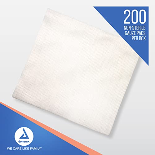 Dynarex Non-Woven Sponges, Non-Sterile, Gauze, for Cleansing, Prepping and Dressing, Highly-Absorbent, Less Linting, 4"x ...
