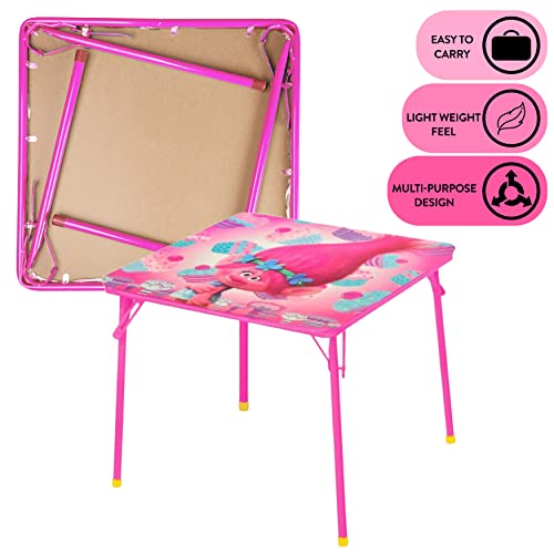 Idea Nuova Trolls 3 Piece Children's Activity Square Table and Chair Set, Ages 3+