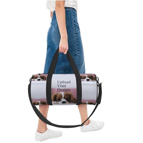 Personalized Duffle Bag Custom Gym Travel Sports Bag for Women Men, Customized Photo Text Logo Family Name Waterproof Week...