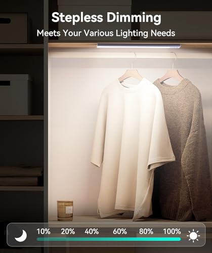 Under Cabinet Lighting, LED Motion Sensor Light Indoor, 2200mAh USB Rechargeable Closet Lights Battery Operated, Stick On ...