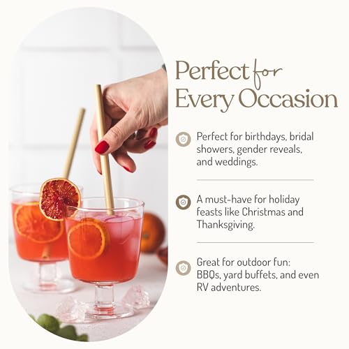 1.25 Gallon Acrylic Beverage Dispenser with Bamboo Stand – Iced Drink Dispenser with Stainless Steel Spigot & Built-in Ice...