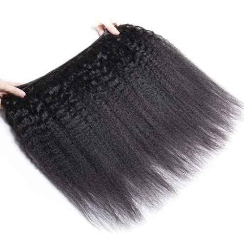 Yaki Straight Human Hair Bundles Natural Black Color Unprocessed Brazilian Virgin Hair 20 20 20 Inch Kinky Straight Bundles Human Hair