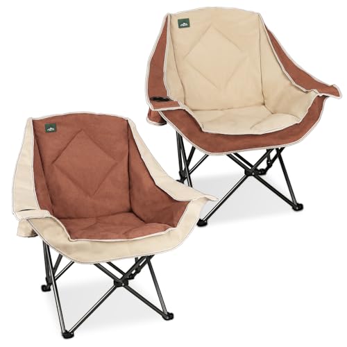 Northroad 2 Pack Oversized Camping Chair,Outdoor Padded Folding Lawn Chair w/Cup Holder,Carry Bag for Beach, Hiking, and P...