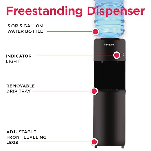 Frigidaire EFWC498 - Top Loading Cooler Dispenser -Hot & Cold Water - Child Safety Lock - Innovative Slim & Sleek Design, ...