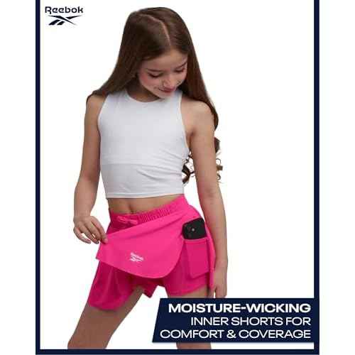 Reebok Girls Athletic Shorts - 3 Pack Lightweight Butterfly Short with Liner - Active Performance Flowy Shorts for Girls