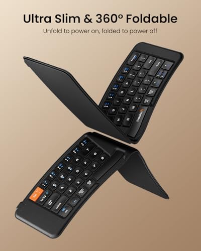 ProtoArc Ergonomic Foldable Keyboard, XK03 Split Folding Travel Bluetooth Keyboard, Ultra Slim, Portable for iPad, iPhone,...