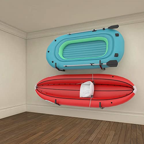 TORACK Kayak Storage Rack, Wall Mount Kayak Hooks for Garage Utility Storage Hangers for Kayak, Surfboard, Skiis, Snowboar...