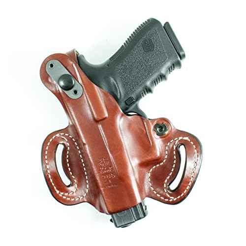 DeSantis Thumb Break Mini Slide OWB Holster - Leather Holster, Made to Fit Cocked & Locked Standard 1911 3""-5"" Models from COLT, S&W, SIG SAUER, Kimber, Springfield & Others - Right Hand Draw, Black