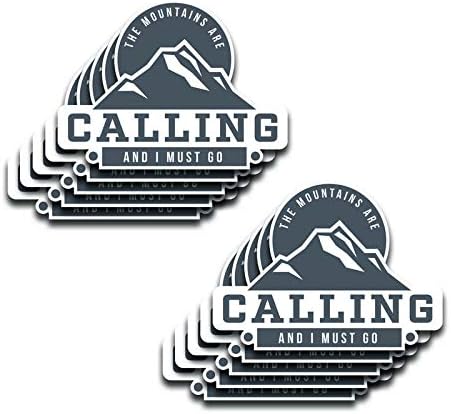 DHDM Mountains are Calling and I Must Go Adventure Hiking Camping Outdoors Snowboard Sticker 10-Pack 4 Inches x 3 Inches P...