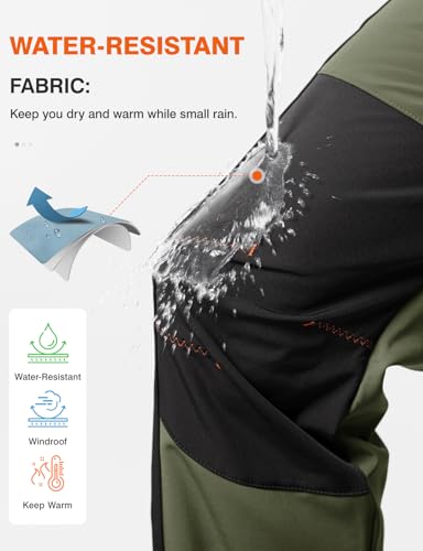 TBMPOY Men's Snow Ski Hiking Pants Waterproof Winter Fleece Lined Pants Camping Skiing Ice Fishing Pants with Belt