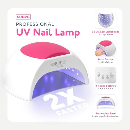SUNUV Gel Nail Polish Kit with UV Light for Nails SUN2C 16 Colors Gel Polish Sets, Base and Top Coat with 8 PCS Manicure T...