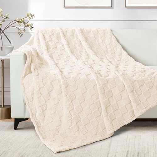 Exclusivo Mezcla Fleece Throw Blanket for Couch,Super Soft and Warm Lightweight Checkered Pattern Blankets for All Season...