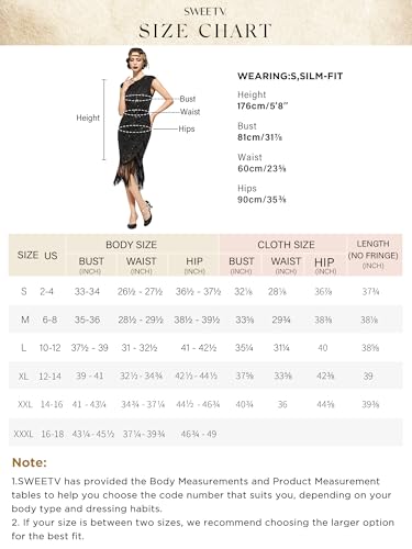 SWEETV YESSA Women's Flapper Dresses 1920s Great Gatsby Dresses Sequin Fringed Roaring 20s Cocktail Dress