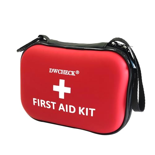 DWCHECK 160 Piece Mini First Aid Kit, Compact Waterproof Hard Shell Small Emergency Medical Kit for Travel, Car, Home, Off...