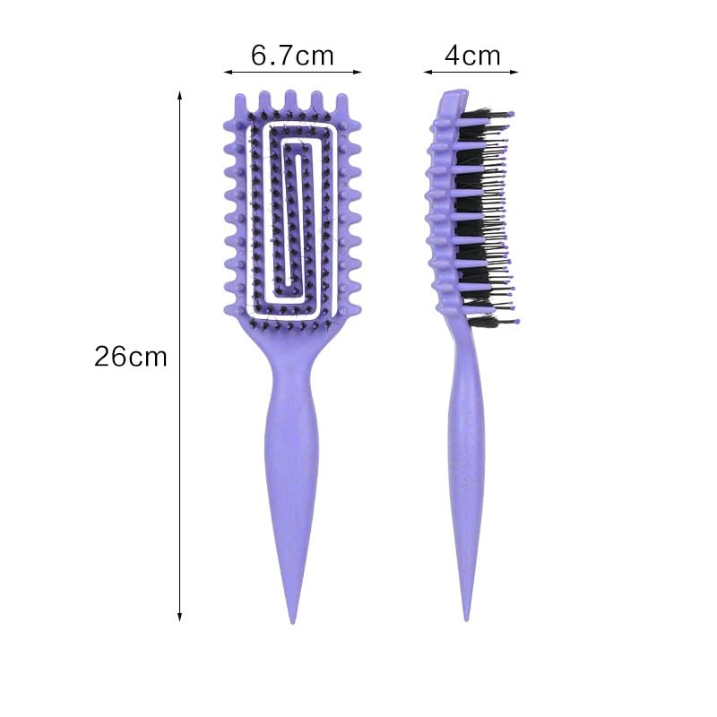 Curl Defining Brush, Curl Brush For Curly Hair, Curly Hair Brush for Combing and Shaping Curls, Vented Curl Hair Brush (Purple)