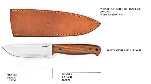 Perkin Premium Fixed Blade Hunting Knives with Sheath-Handmade Full Tang Bushcraft Fixed-Blade Knives for Survival, Campin...
