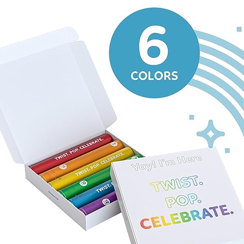 Rainbow Powder Cannons Smoke Bombs Biodegradable Poppers | Assorted 6 Pack | Launch 25 ft | 12 inch | Decorations For Phot...