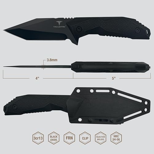 TAKUMITAK Hunting Survival Knife 9" Full Tang Fixed Blade Knives Camping Gear with Extra Set of FRN Handle Scales, MOLLE C...