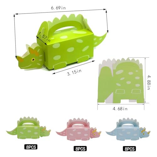 LAEYIAP 24 Packs Dinosaur Favor Boxes for Birthday,Dino Party Candy Box Dinosaur Party Loot Treat Box Dino Candy Paper Box...