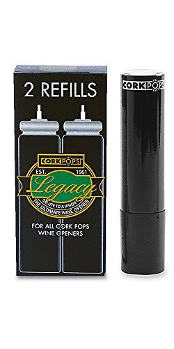 Cork Pops Wine Bottle Opener Refill Cartridges 2 Per Box- Eco-Friendly Low-Pressure, Fits All Cork Pops Models Opens 60-80...