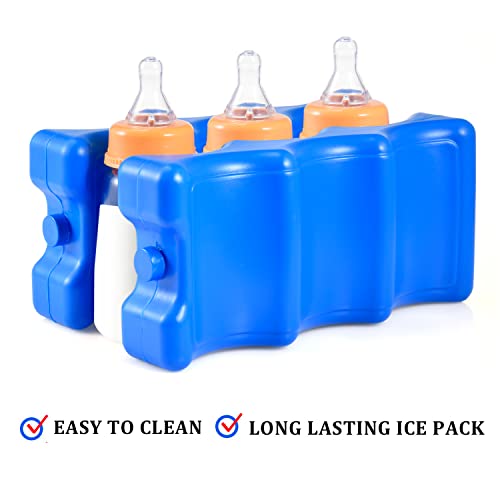 Cold Freezer Cool Ice Packs Double Sided Contoured Reusable Long Lasting for Breast Milk Baby Bottles Cool Storage Insulat...