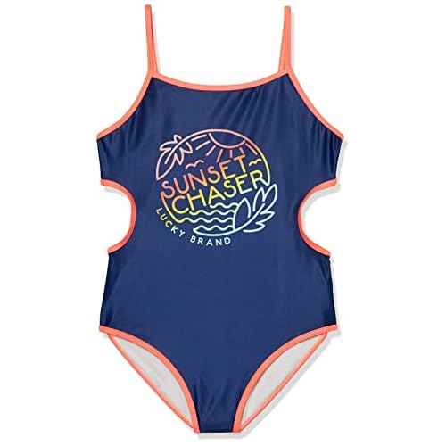 Lucky Brand Girls' One-Piece and Two-Piece Bikini Swimsuits with UPF 50+ Sun Protection, Quick Drying Bathing Suit