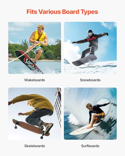 VEVOR Surfboard Wall Mount, 4 Tiers Horizontal Surfboard Rack for Storage and Display, Adjustable Height Metal Board Stand...