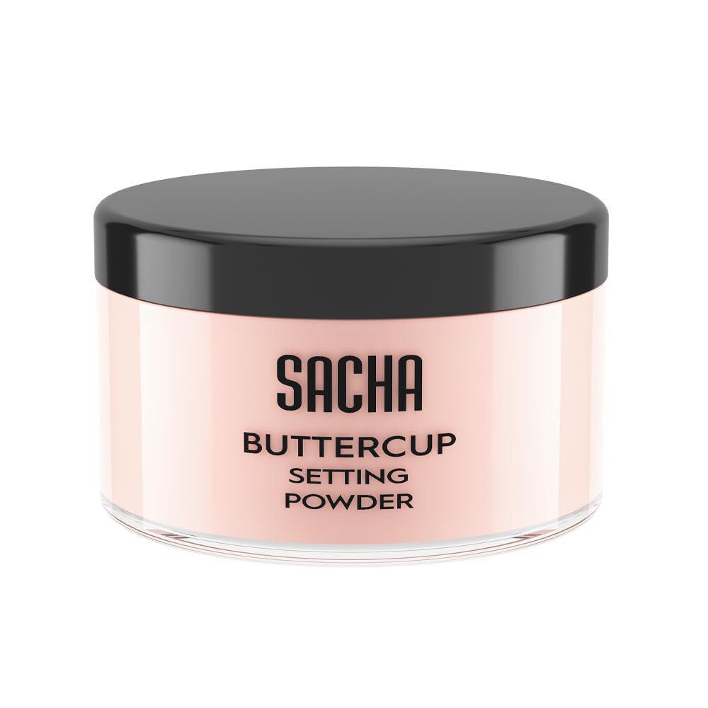 Sacha BUTTERCUP Ros   Setting Powder. No Ashy Flashback. Blurs Fine Lines and Pores. Loose, Translucent Face Powder to Set Makeu