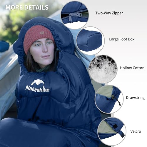 Naturehike Sleeping Bags for Adults, 23-39℉ Mummy Backpacking Sleeping Bag, 0 Degree Lightweight Sleeping Bag Warm for Cam...