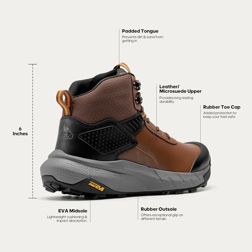 NORTIV 8 Men's Waterproof Military Tactical Work Boots Leather Motorcycle Combat Lightweight Non-Slip Hiking Boots for Men...