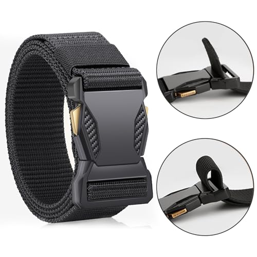 Tactical Nylon Belt for Men, Men Casual Belt for Hiking Rigger Work - Quick Release Outdoor Use