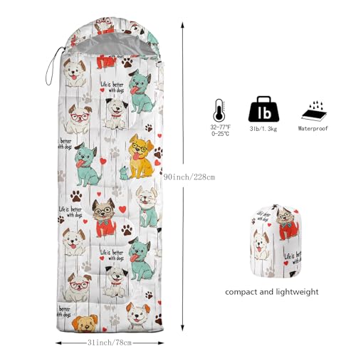 QOOMO Camping Sleeping Bags,3 Season Warm & Cool Weather,Lightweight,Waterproof Sleeping Bags for Adults & Kids,Traveling,...