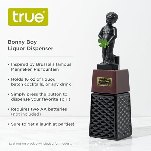 True Bonny Boy Liquor Dispenser, Novelty Drink Dispenser for Whiskey, Bourbon, Vodka, Gin, and Spirits, Fun Bar Cart Acces...
