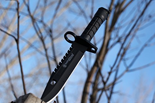 Smith & Wesson SW3B 12.8in S.S. Fixed Blade Knife with 7.8in Bowie Blade with Notched Spine and Nylon Fiber Handle for Out...