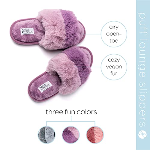 Hello Mello Cotton Candy Stylish Comfy Eco-Friendly Indoor Outdoor Super Plush Open Toe Puff Slippers for Women and Girls