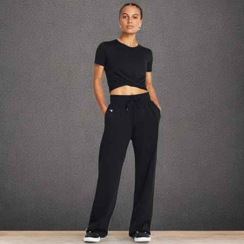 Under Armour Women's Motion Open Hem Pants, (001) Black / / White, XX-Large