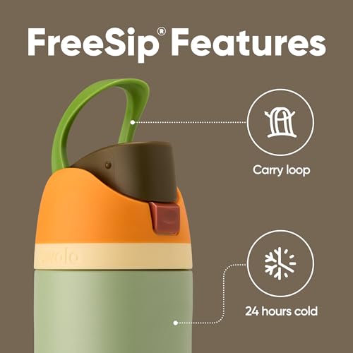 Owala FreeSip Insulated Stainless Steel Water Bottle with Straw, BPA-Free Sports Water Bottle, Great for Travel, 24 Oz, Ca...