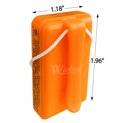 WICKED Life Jacket LED Strobe Light for Emergency Overboard Survival; Water Activated High Intensity Beam Long Range Rescu...