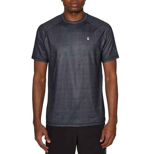 Spyder Men's Heather Short Sleeve Rashguard ? UPF+, Quick-Dry, Swim Shirt, Surfing, Hiking
