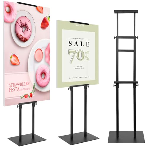 STANDNEE Poster Stand Heavy Duty Poster Board Stand, Double-Sided Poster Sign Stand Up to 83 inches, Adjustable Poster Hol...